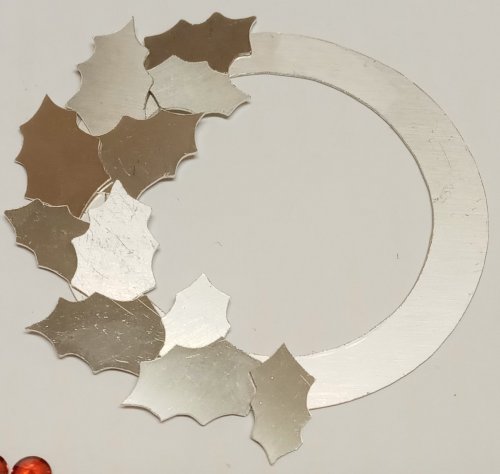 Judy Larson's Happy Holly Days Leaves and Berries - , Holiday Designs, Forging, Forging Jewelry, Jewelry Forging, Butane Torch, Soldering, Solder, holly leaves and berries